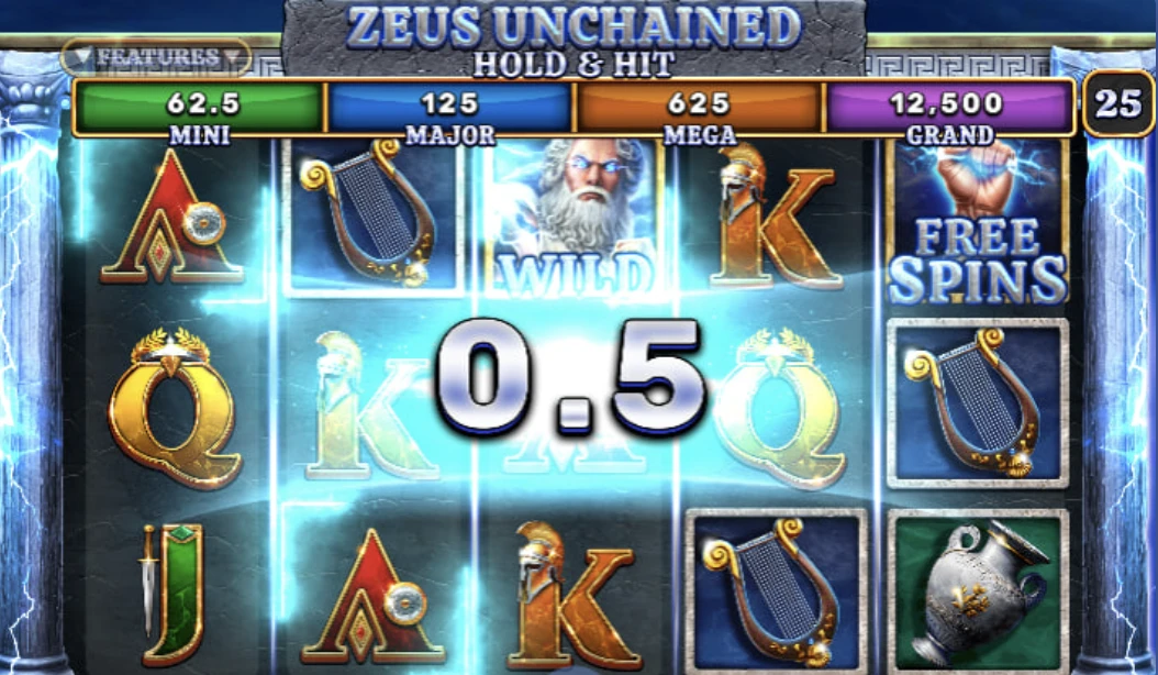 Símbolos Zeus Unchained.