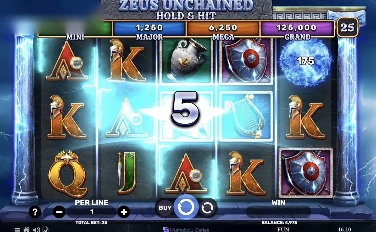 Jogo slot Zeus Unchained.