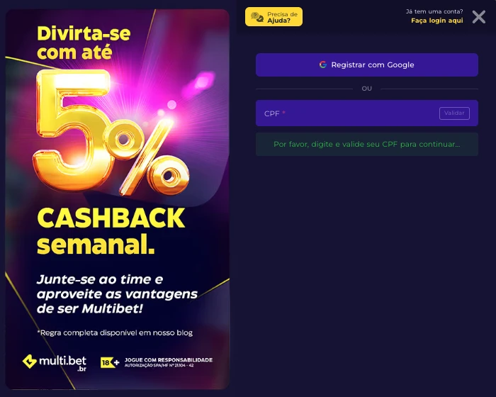 Multibet Cadastro